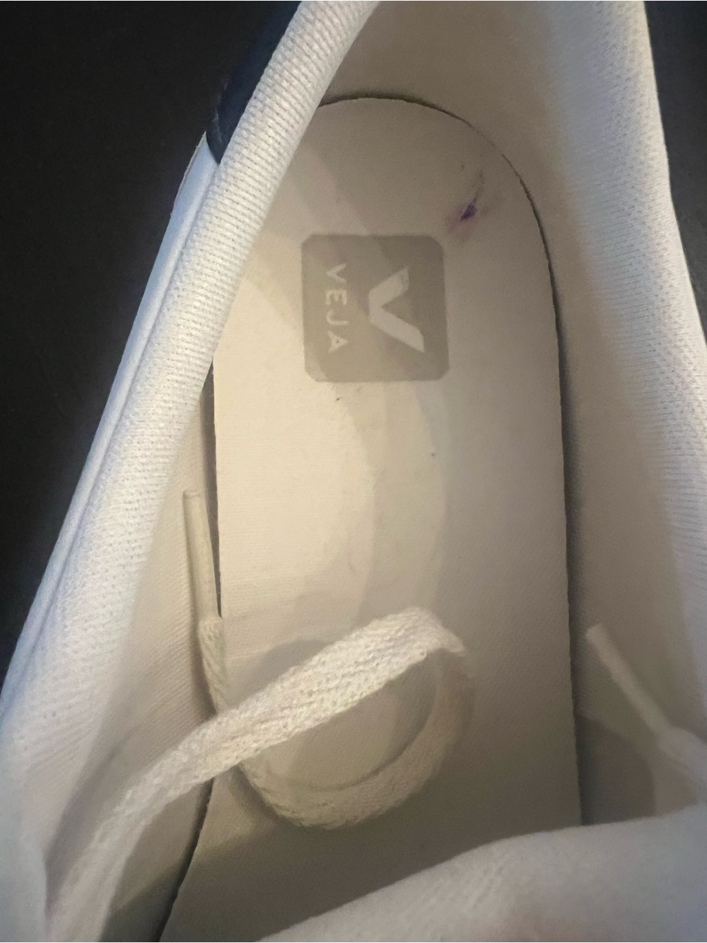 VEJA Women's White, Beige and Navy Low-Top Sneakers - Picture 5 of 6